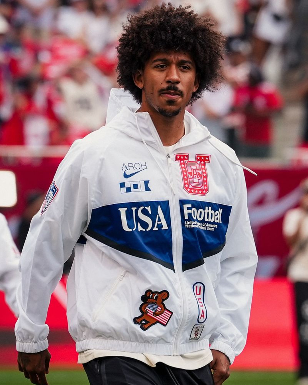 Chris Richards singing the national anthem