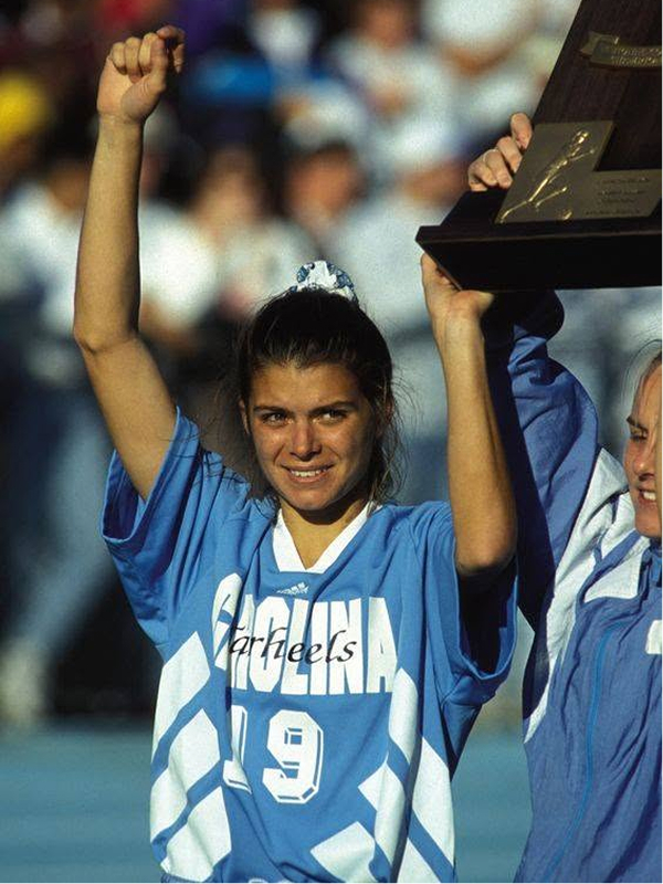 Mia Hamm in UNC blue photograph