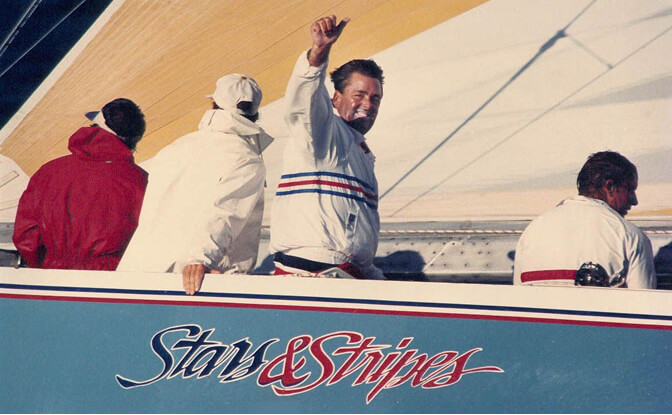 Dennis Conner aboard Stars & Stripes