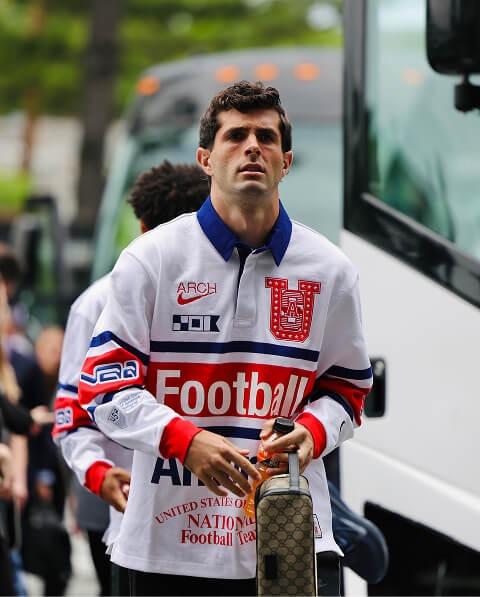 Christian Pulisic in V.A.A. football shirt